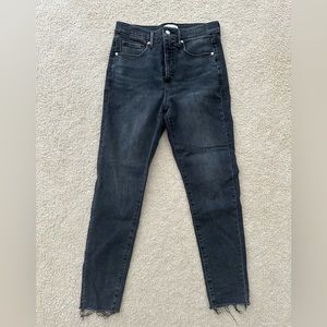 Like new loft faded black gray skinny denim jeans 28